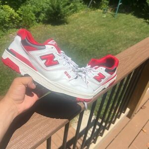 New Balance 550 Red White Black size 9.5